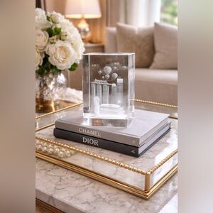 Crystal Singapore Skyline 3D Laser-Engraved Art Paperweight